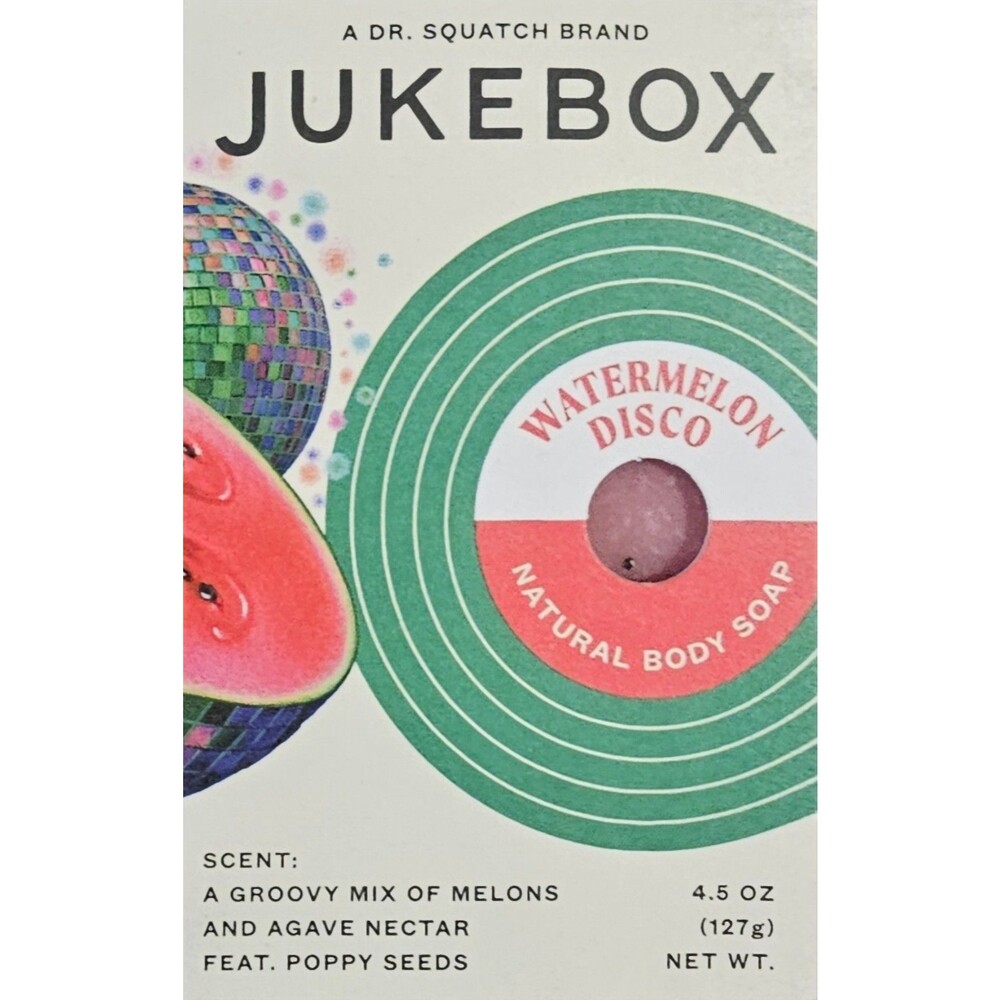 Jukebox Women’s Natural Bar Soap, Watermelon Disco, Bathroom Bath Soap 4.5 oz